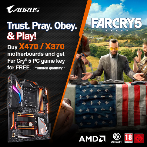 Buy selected AORUS Gaming motherboards and get Far Cry 5 PC game key for FREE*